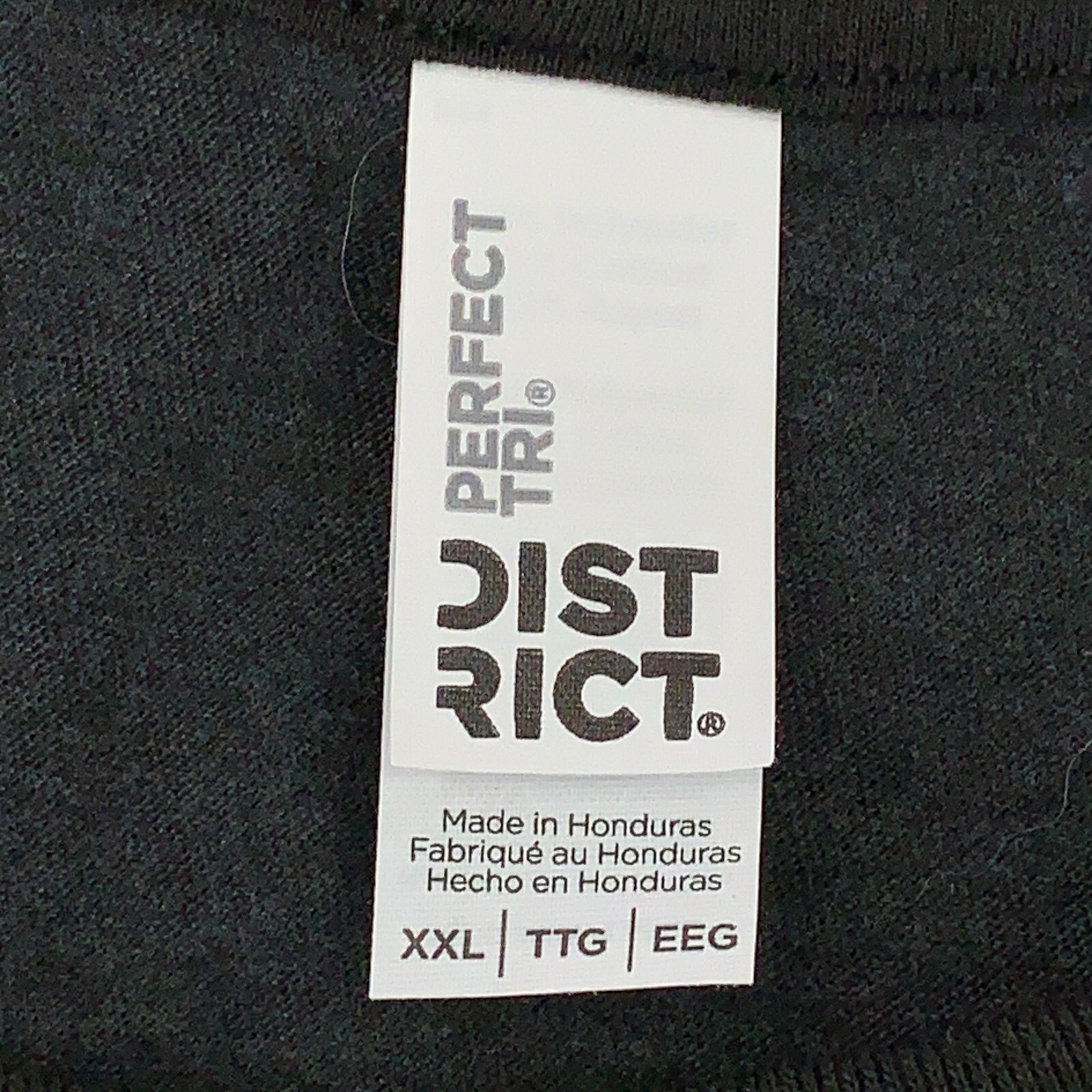 District Perfect Tri Men’s Size XXL Charcoal Black 3/4 Raglan Sleeve T-Shirt New