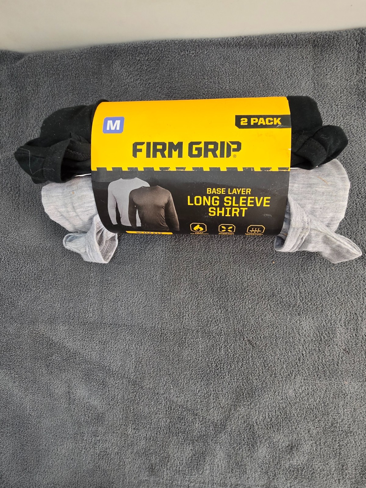 Firm Grip Men’s Base Layer Long Sleeve Shirt (2-Pack) Medium