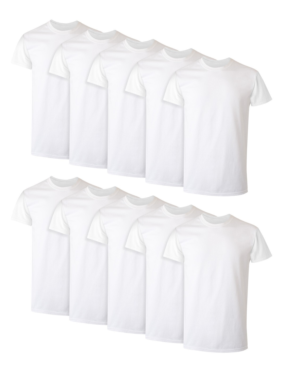 Hanes 10-Pack Men Tee T-Shirt ComfortSoft White Crewneck Undershirt Short Sleeve
