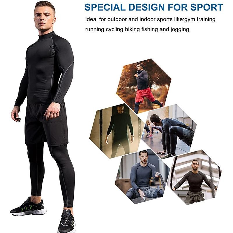 Men Compression Sport T-Shirt Quick Dry Fitness Running Gym Tight Long Sleeve