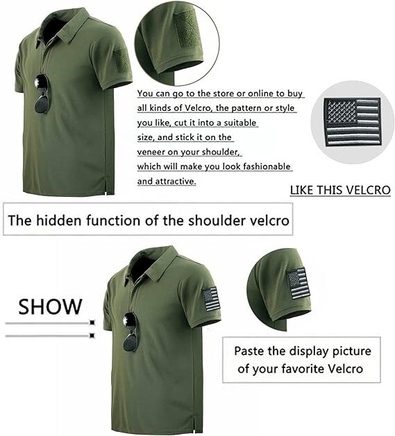 Mens Polo Shirts Short Sleeve Casual Quick Dry Team Tactical Combat Work Golf