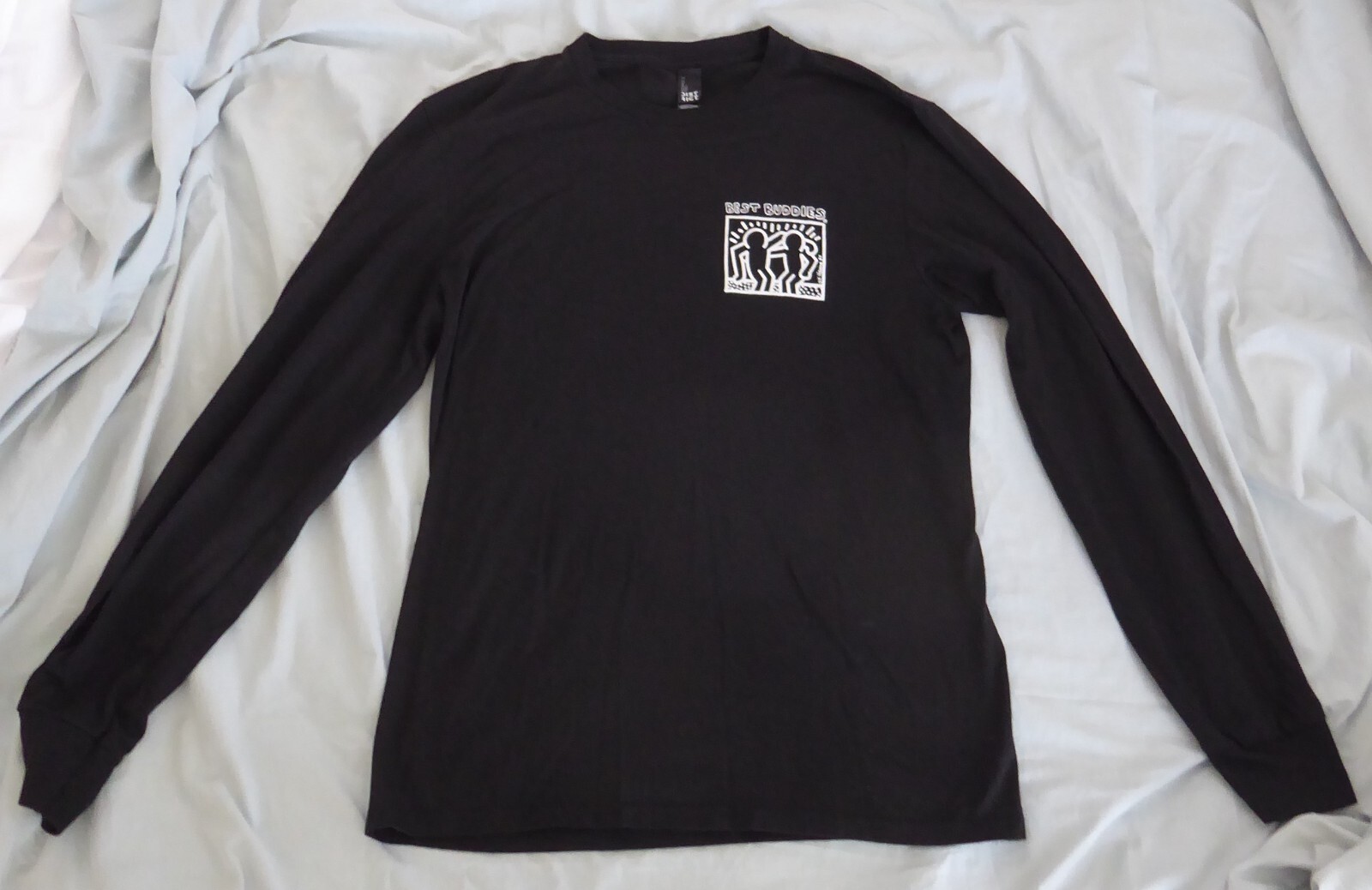 Men’s Best Buddies t-shirt, Keith Haring, long-sleeves, crew neck, black, Small