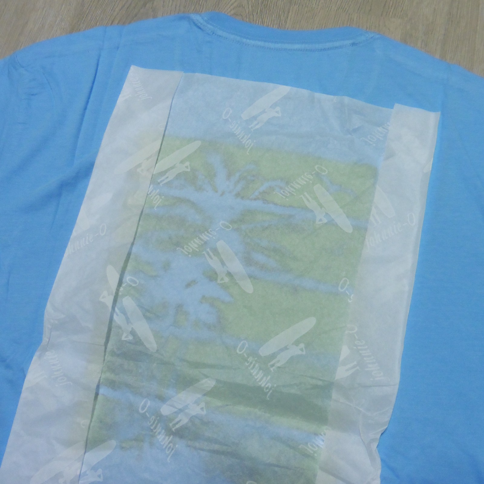 JOHNNIE O Mens M MEDIUM T SHIRT PALM PARADISE MALIBLU GOLF BLUE SANTA MONICA TEE