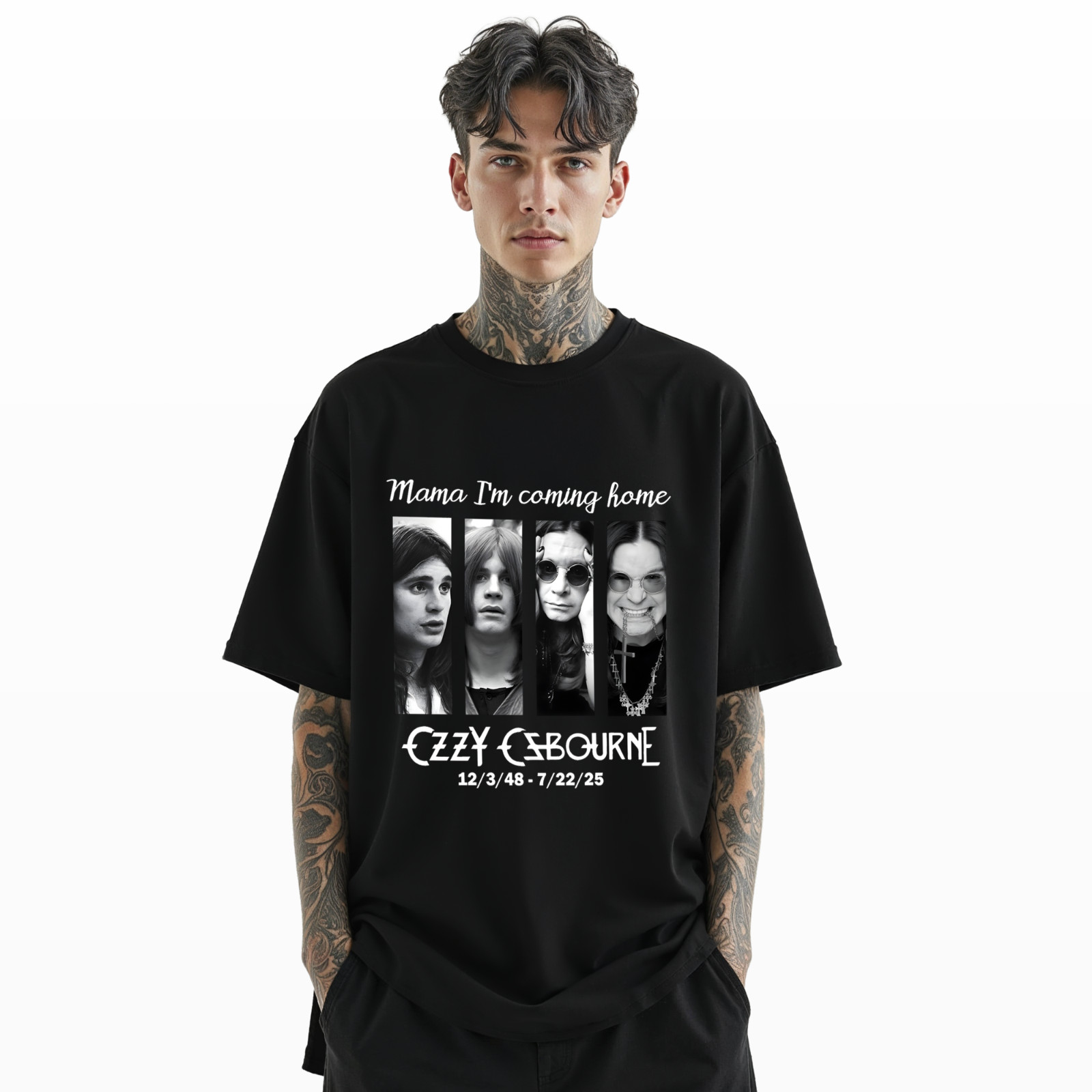 Ozzy Osbourne Tribute T-Shirt – Mama I’m Coming Home Graphic Tee A235