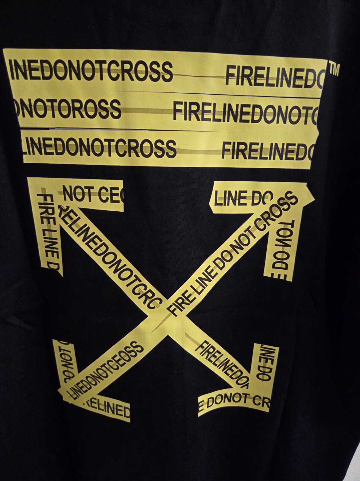 Off Wht Do Not Cross Temperature Black T-Shirt Regular Fit S/M/L/XL T41