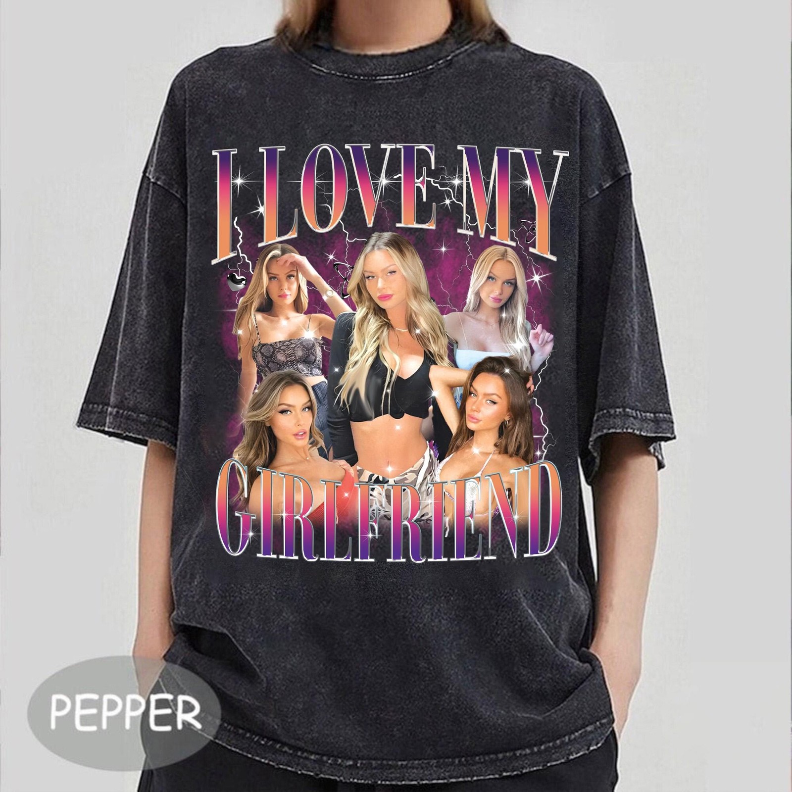Custom Girlfriend Vintage Retro Bootleg Photo Shirt Valentine Gift Her