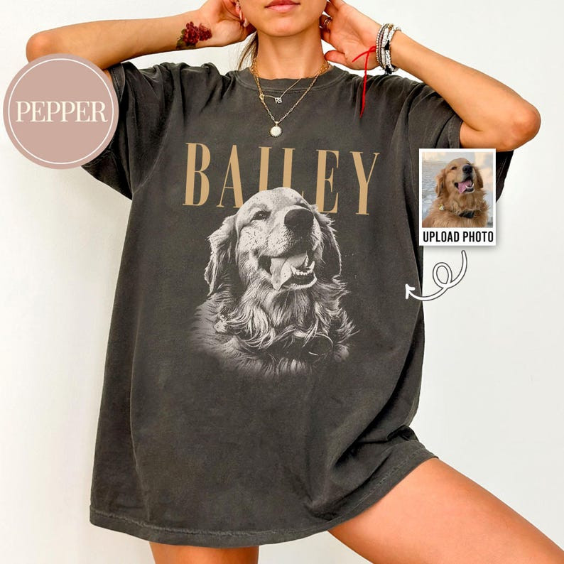 Custom Pet Photo Vintage Retro Shirt Personalized Dog Cat Gift