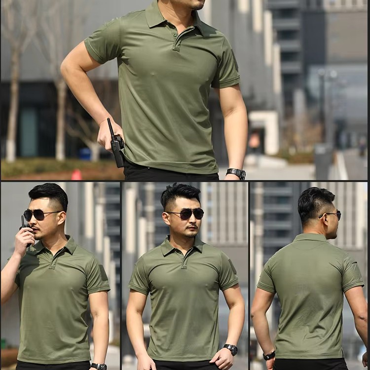 Mens Polo Shirts Short Sleeve Casual Quick Dry Team Tactical Combat Work Golf