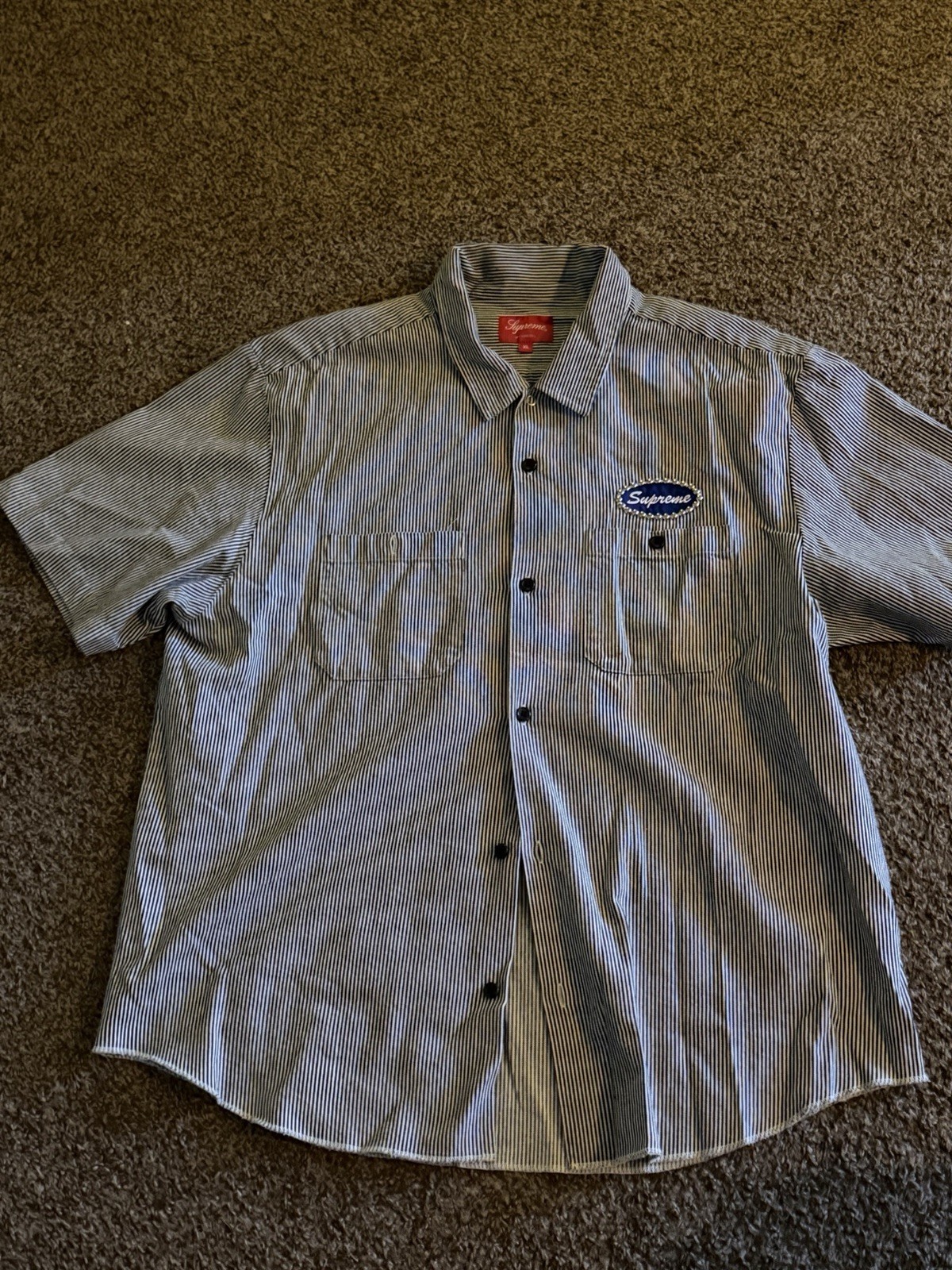 Supreme Studded Patch S/S Work Shirt Men’s XL