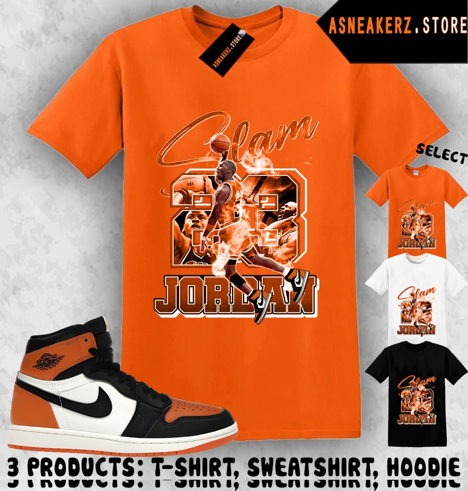 Shirt To Match AJ 1 High OG Shattered Backboard Sneaker Matching MJ Icon 23 Slam
