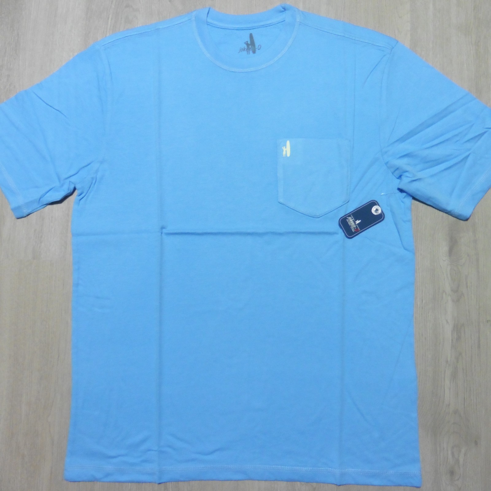 JOHNNIE O Mens M MEDIUM T SHIRT PALM PARADISE MALIBLU GOLF BLUE SANTA MONICA TEE