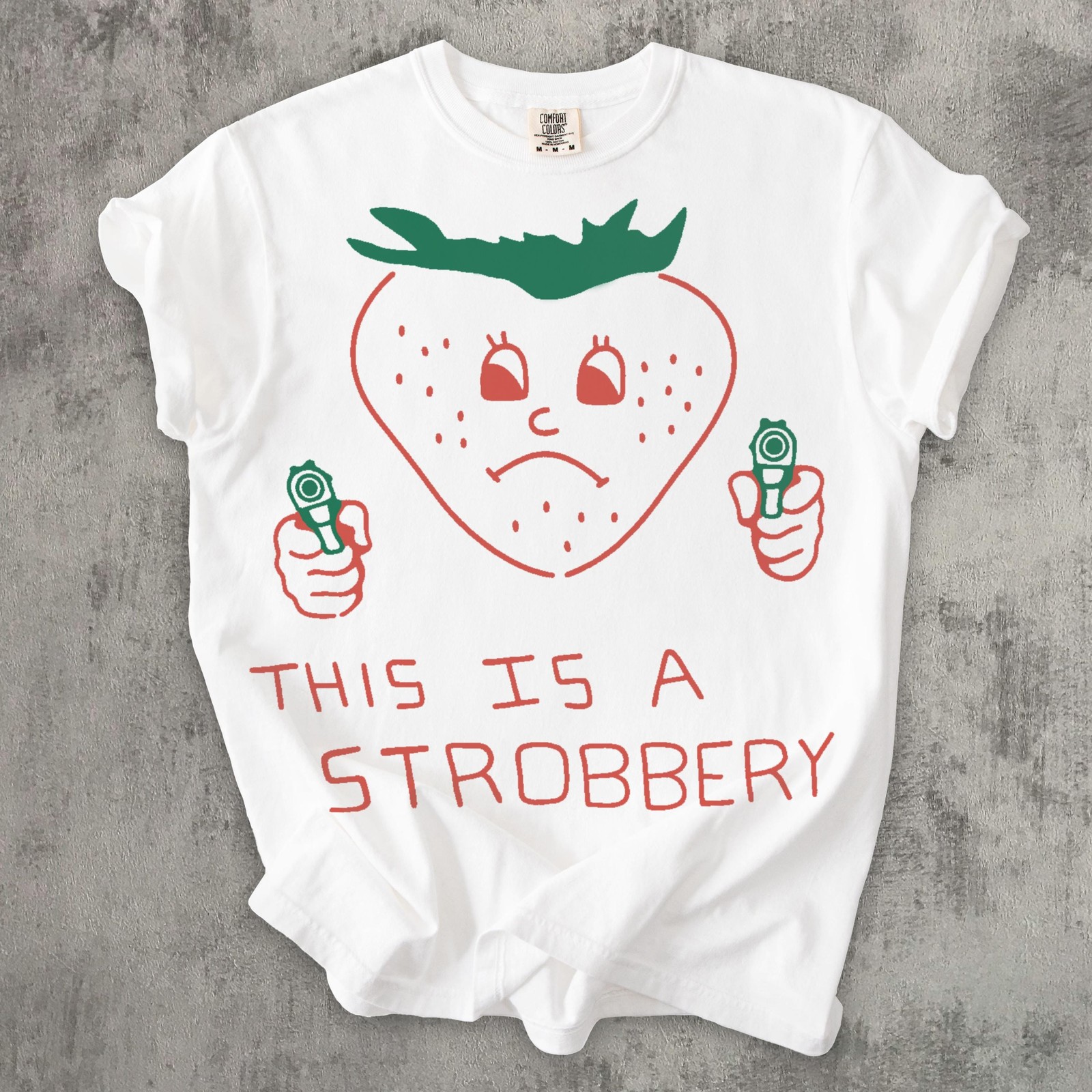 This Is Strobbery Funny Strawberry T-Shirt Retro Vintage Graphic Tee