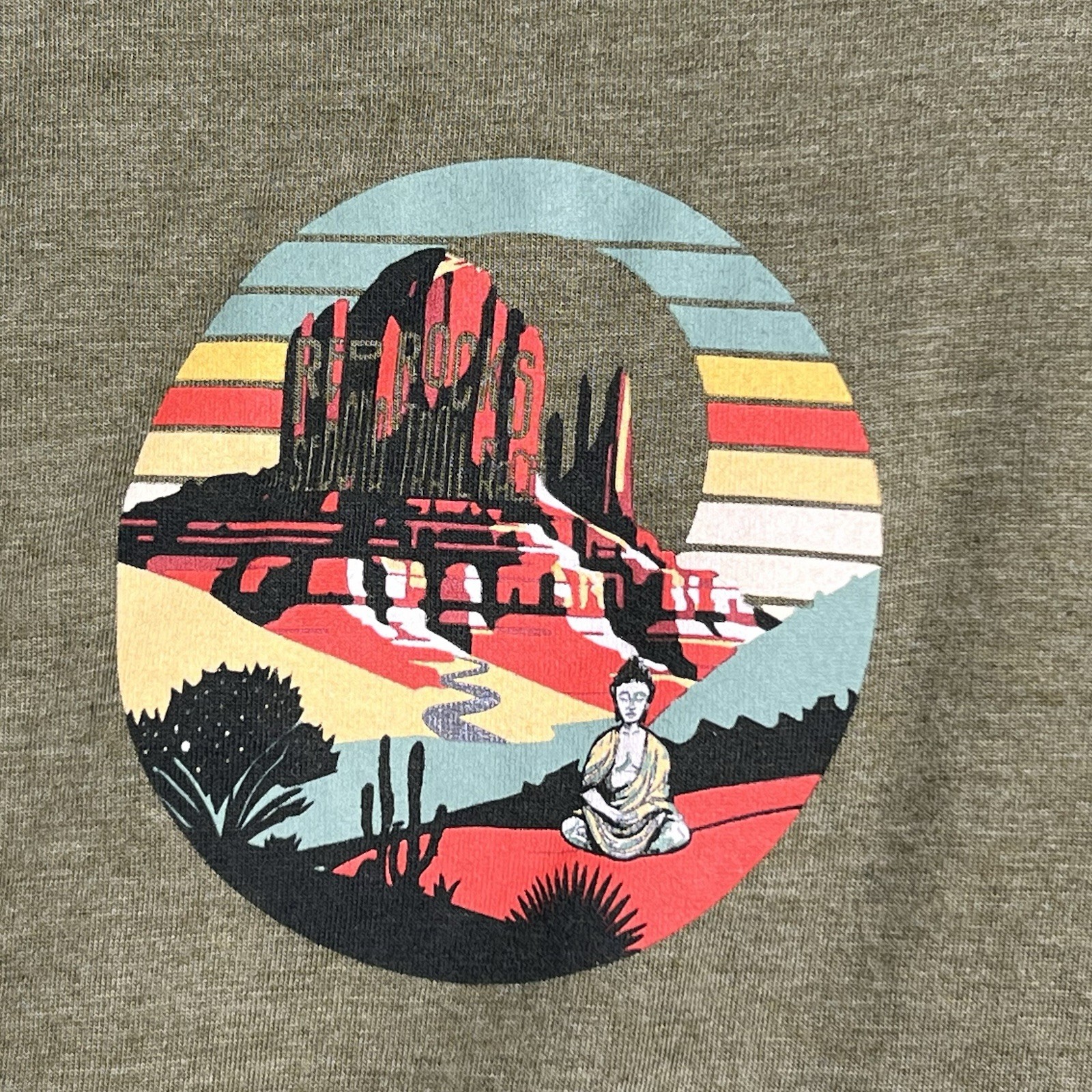 Red Rocks Of Sedona District Perfect Tri Long Sleeve Hoodie Sz Large W/Beanie