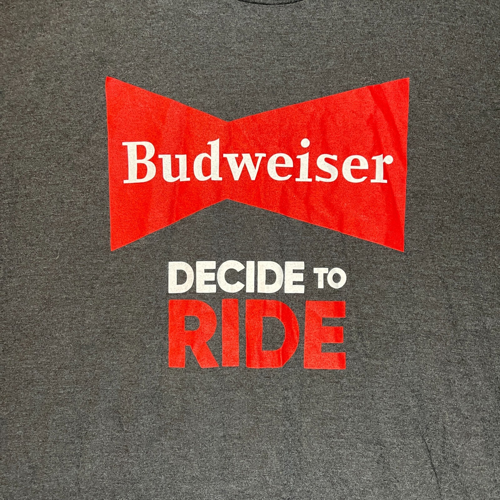 BUDWEISER Shirt Adult Extra Large Black Decide To Ride Pullover Short Sleeve Men