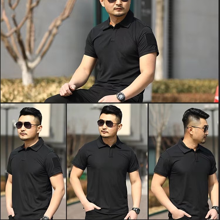 Mens Polo Shirts Short Sleeve Casual Quick Dry Team Tactical Combat Work Golf