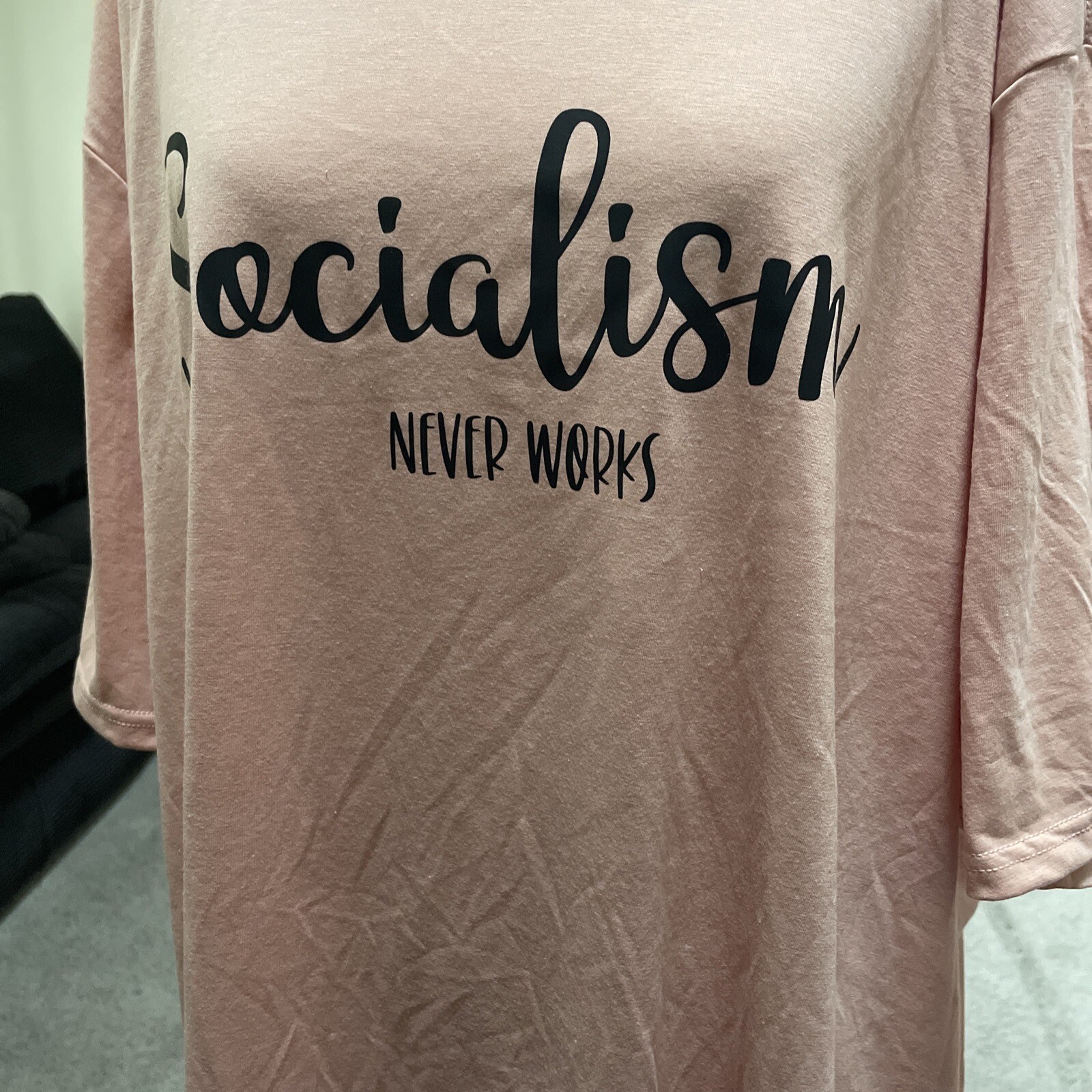 District Perfect Tri Short Sleeve t Shirt Socialism Never Works Size 4 XL
