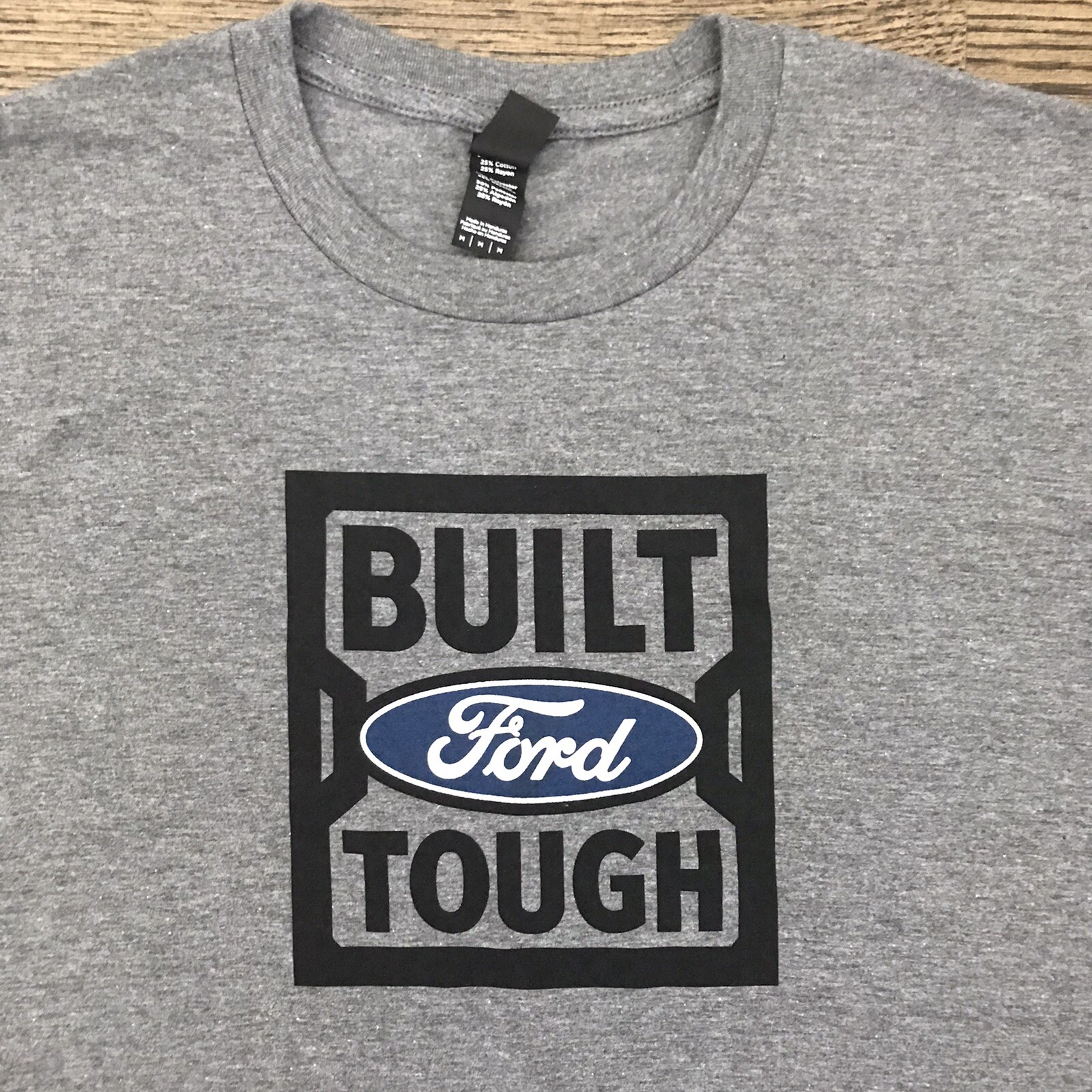 BUILT FORD TOUGH Heather Grey Size Medium T-Shirt by District Perfect Tri NEW!