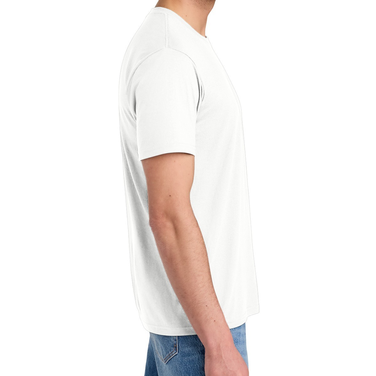 DISTRICT DM130 Men’s Perfect Tri Blend Crew Tee Plain T-Shirt, Natural / Large