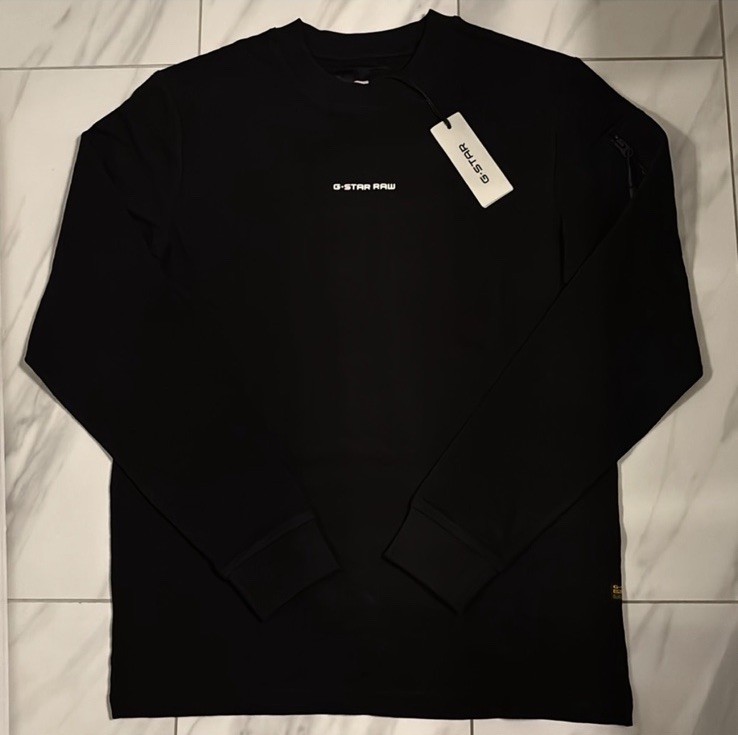 G-Star Raw Men’s Logo Tweeter Relaxed Fit Black White New