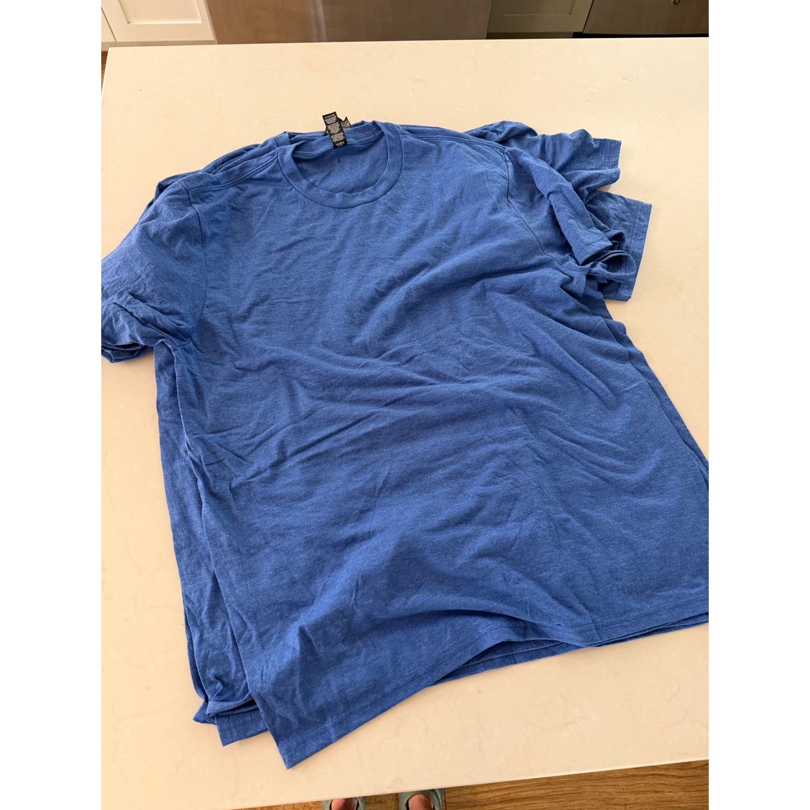 District Perfect Tri Crew Neck Tee Mens Large Heather Royal Blue Tri-Blend Shirt