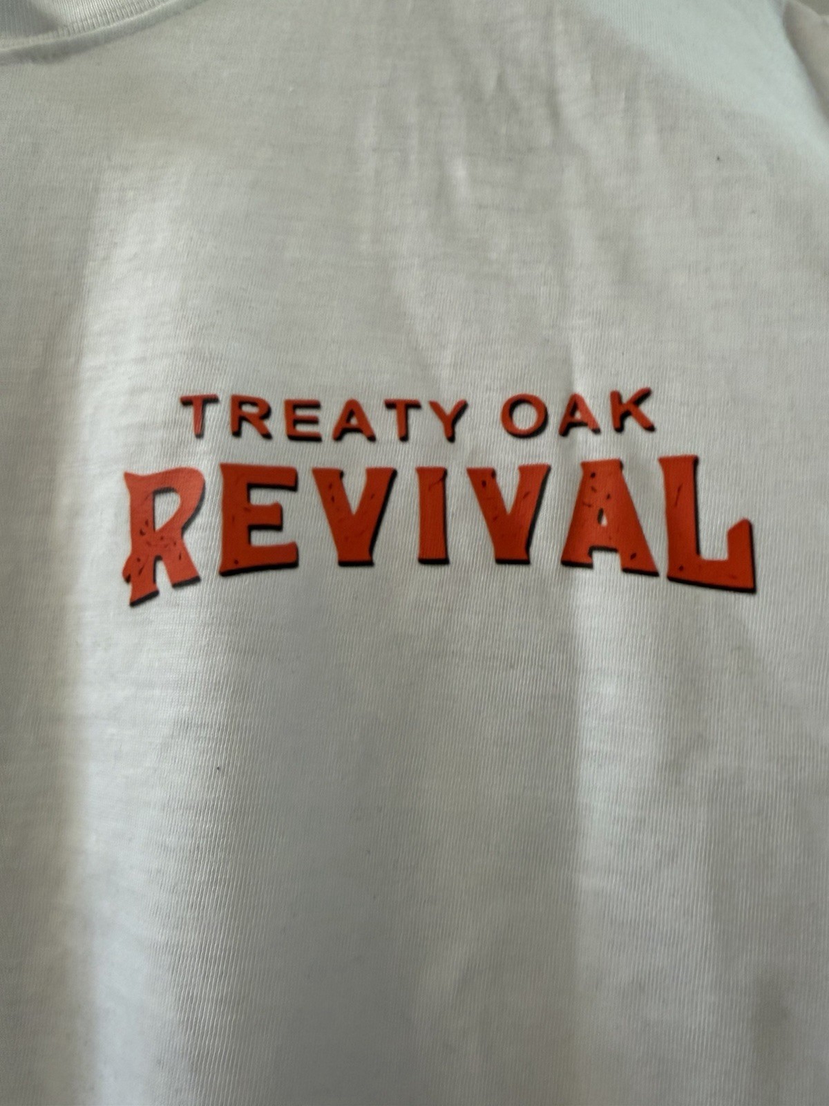 Treaty Oak Revival T-Shirt Front & Back Graphic White Band Tee Unisex