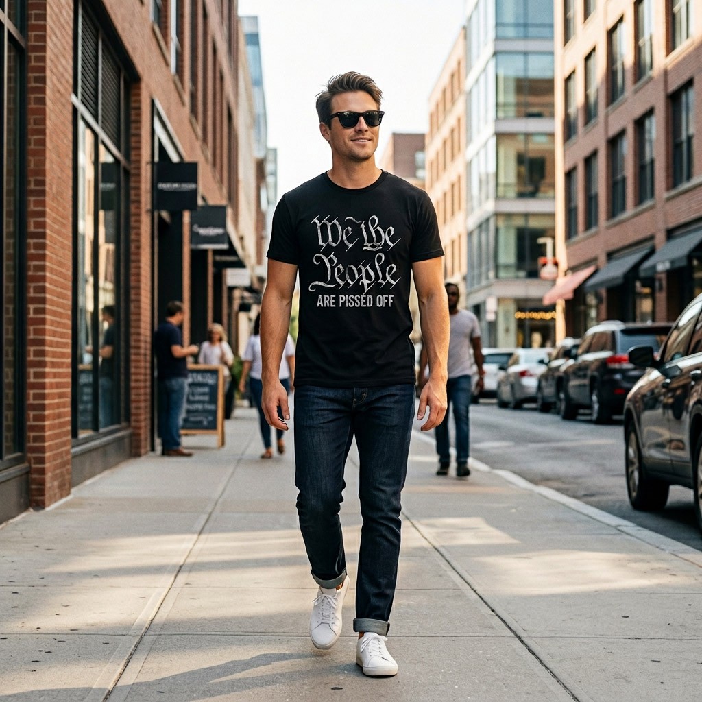 Mens We The People Are Pissed Off Tshirt Funny Protest Constitution Politic Tee