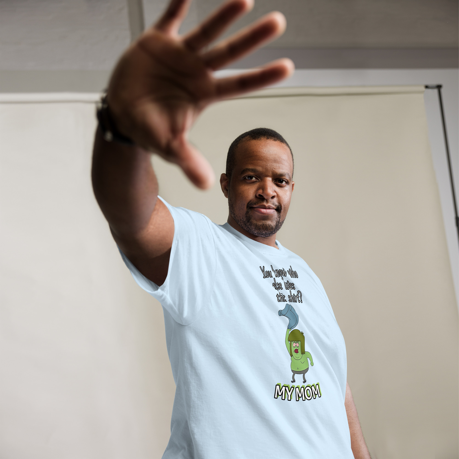 Muscle Man Regular Show Tee | Funny Shirts | Muscle Man My Mom T-shirt | Unisex