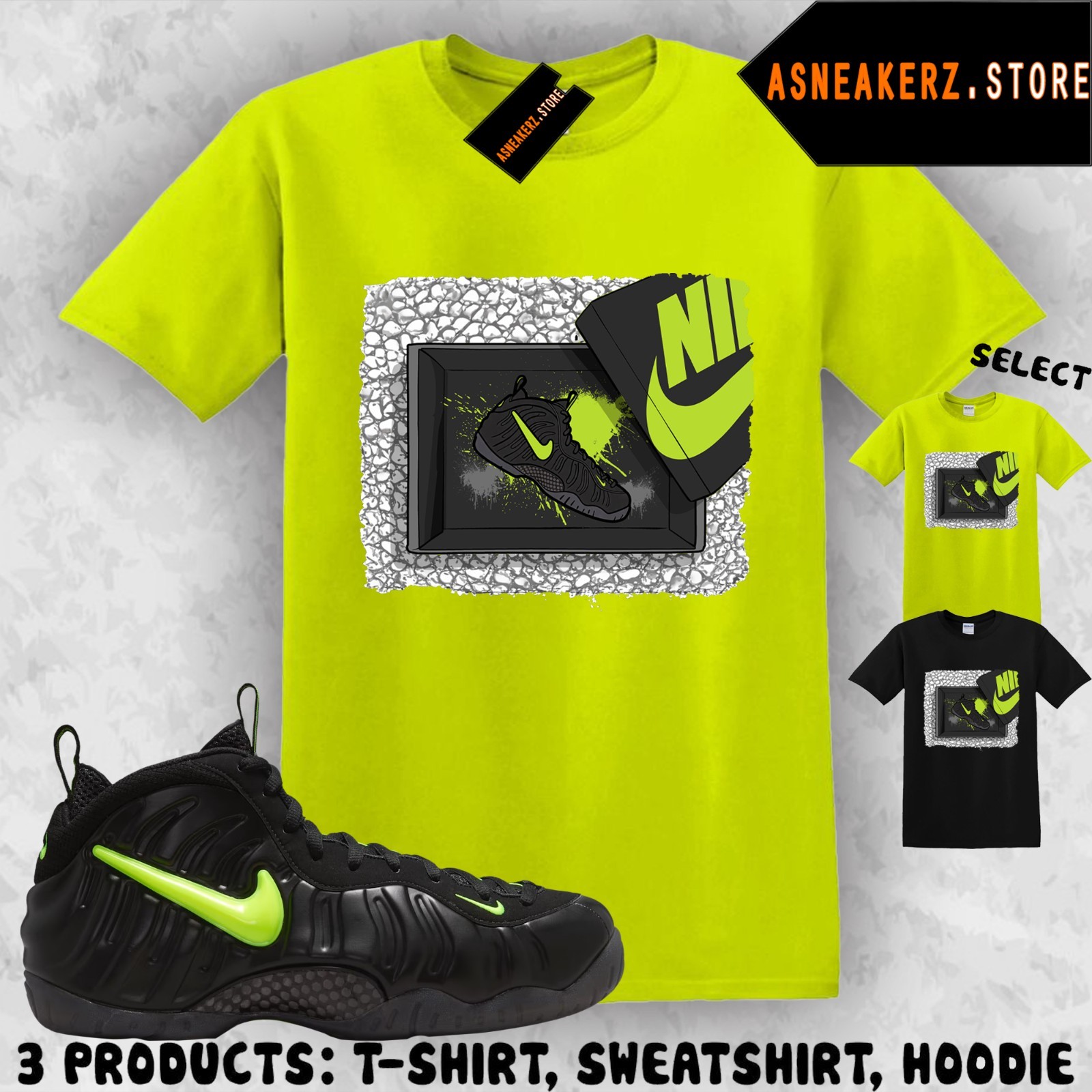 Tee Shirt Matching Foamposite Pro Voltage 2026 To Match Sneaker Shoebox T-Shirt