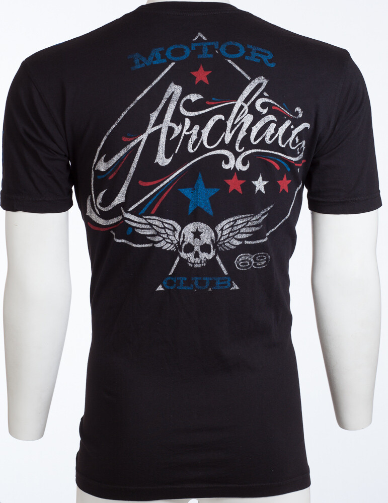 Archaic By Affliction Mens T-shirt Nation Regular Fit Black US Flag S-3XL NWT
