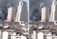 اندلاع حريق في مركز ثقافي بإسطنبول (فيديو)