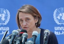 لين هاستينغز، المنسقة المقيمة للأمم المتحدة ومنسقة الشؤون الإنسانية في الأرض الفلسطينية.