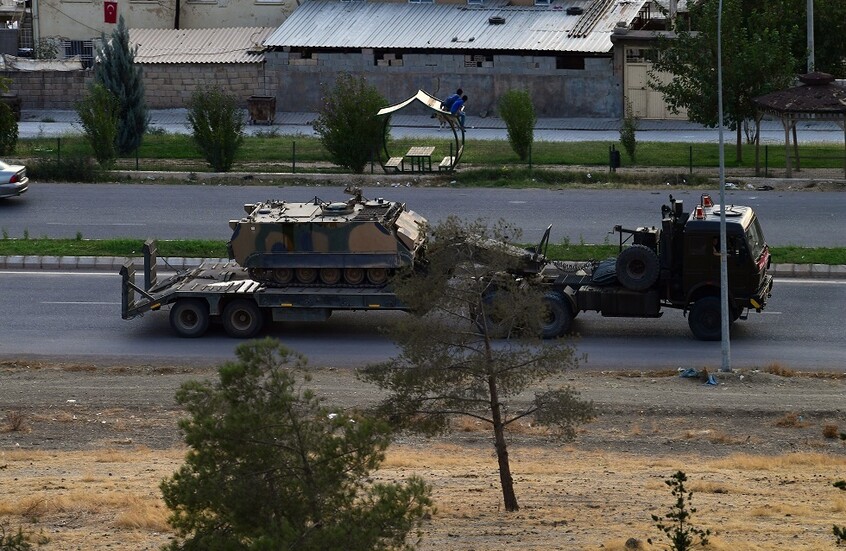 قوات تركية تغادر إلى بلدة رأس العين شمال سوريا - صورة أرشيفية. / Globallookpress