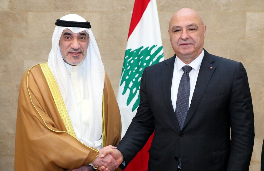 الرئيس اللبناني جوزيف عون ووزير الداخلية في دولة الكويت فهد يوسف سعود الصباح / LBpresidency