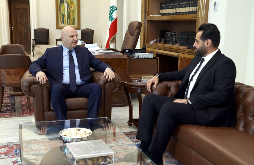 الرئيس اللبناني جوزيف عون والنائب فراس حمدان.