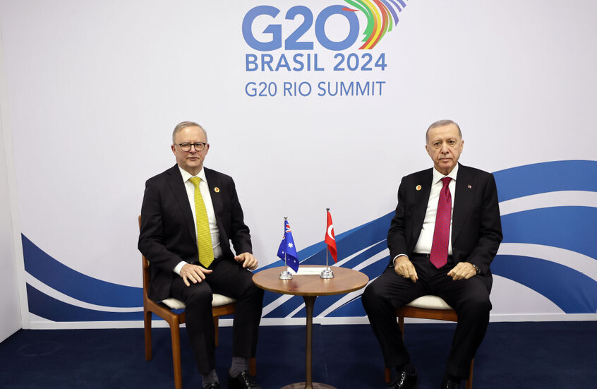 الرئيس التركي رجب طيب أردوغان ورئيس الوزراء الأسترالي أنتوني ألبانيزي / Gettyimages.ru