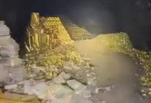 لقطة من مقطع الفيديو الذي تداوله السوريون عن المغارة المزعومة