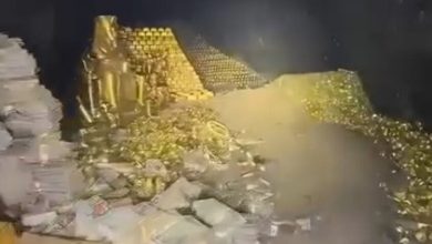 لقطة من مقطع الفيديو الذي تداوله السوريون عن المغارة المزعومة