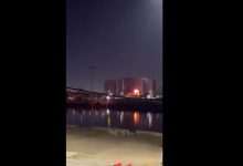 صورة أرشيفية لاستهداف سابق طال السفارة الأمريكية في بغداد / مواقع التواصل الاجتماعي