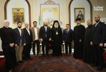 صورة نشرتها وكالة "سانا" لزيارة الوفد الرئاسي السوري للبطريرك يوحنا العاشر / sana.sy