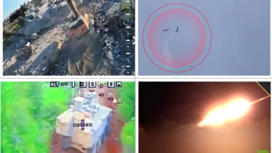 يعمل رجال الإطفاء في موقع صواريخ أطلقها حزب الله وسقطت على عدة مواقع في نهاريا. / Gettyimages.ru