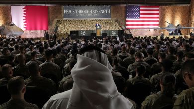 الرئيس الأمريكي دونالد ترامب في قاعدة العديد في قطر / Gettyimages.ru