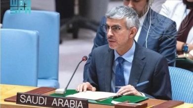 المندوب الدائم للسعودية في مجلس الأمن، عبد العزيز الواصل. / واس