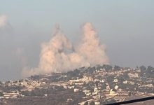 تفجير اسرائيلي ضخم عند اطراف بلدة مركبا جنوب لبنان - 29 أغسطس 2026.