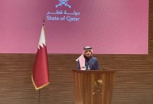 وزير خارجية قطر محمد بن عبد الرحمن بن جاسم آل ثاني في مؤتمر صحفي بالدوحة - 15 يناير 2025. / Globallookpress