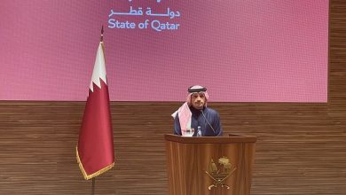 وزير خارجية قطر محمد بن عبد الرحمن بن جاسم آل ثاني في مؤتمر صحفي بالدوحة - 15 يناير 2025. / Globallookpress